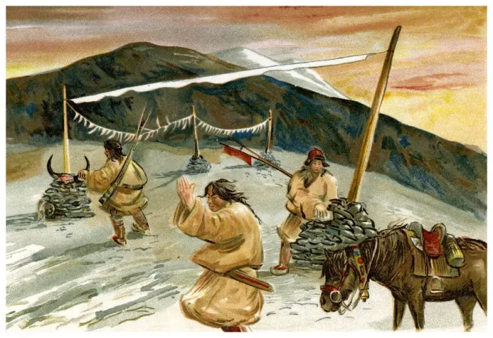 Framed Print : Flying prayers on the Maium Pass, 1898 Framed Print : Flying prayers on the Maium Pass, 1898