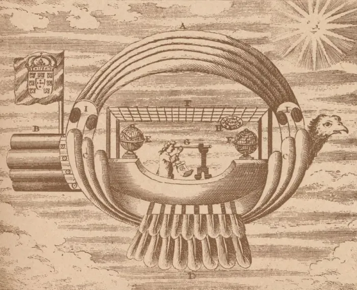 Framed Print : The flying ship, c1709 (1919) Framed Print : The flying ship, c1709 (1919)