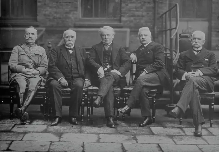 Framed Print : Foch, Clemenceau, Lloyd George, Orlando, Sonnino, between c1915 and c1920. Creator: Bain News Service Framed Print : Foch, Clemenceau, Lloyd George, Orlando, Sonnino, between c1915 and c1920. Creator: Bain News Service