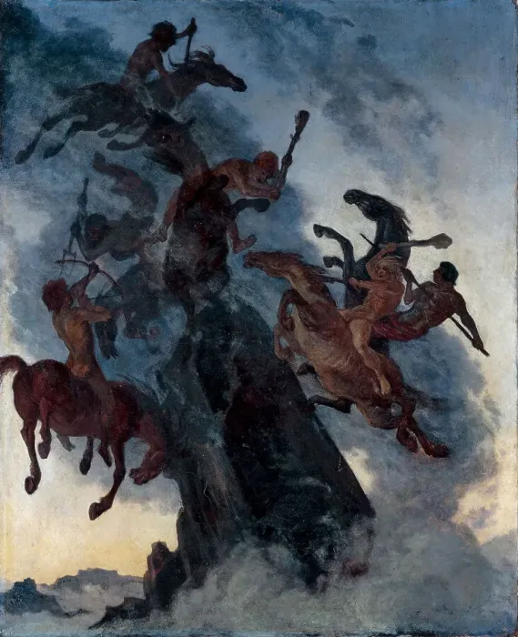 Framed Print : Fog Riders. Artist: Welti, Albert (1862-1912)