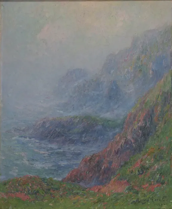 Framed Print : Foggy morning at Ouessant (Matinée brumeuse à Ouessant), 1901. Creator: Moret, Henry (1856-1913) Framed Print : Foggy morning at Ouessant (Matinée brumeuse à Ouessant), 1901. Creator: Moret, Henry (1856-1913)