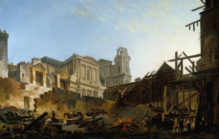 Framed Print : The Foire Saint-Germain after the fire of the night of 16 to 17 March 1762, 1762 Framed Print : The Foire Saint-Germain after the fire of the night of 16 to 17 March 1762, 1762