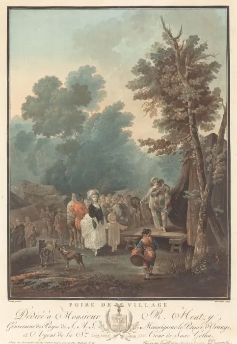 Framed Print : Foire de Village, 1788. Creator: Charles-Melchior Descourtis Framed Print : Foire de Village, 1788. Creator: Charles-Melchior Descourtis