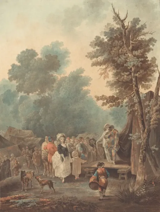 Framed Print : Foire de Village, 1788. Creator: Charles-Melchior Descourtis Framed Print : Foire de Village, 1788. Creator: Charles-Melchior Descourtis