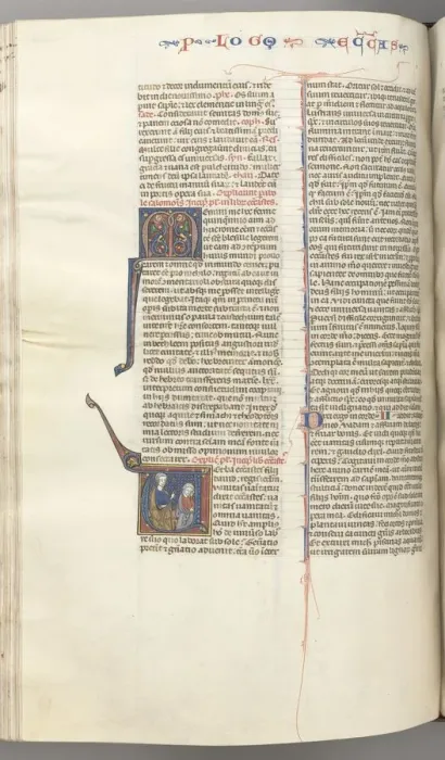Framed Print : Fol. 247v, Ecclesiastes, historiated initial V, Solomon teaching, c. 1275-1300. Creator: Unknown