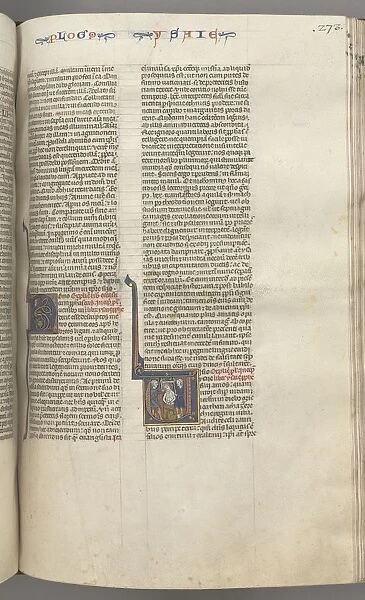 Fol. 273r, Isaiah, historiated initial V, the martyrdom of Isaiah, c. 1275-1300. Creator: Unknown