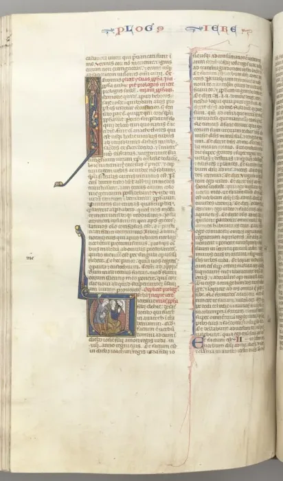 Framed Print : Fol. 292v, Jeremiah, historiated initial V, the stoning of Jeremiah, c. 1275-1300 Framed Print : Fol. 292v, Jeremiah, historiated initial V, the stoning of Jeremiah, c. 1275-1300