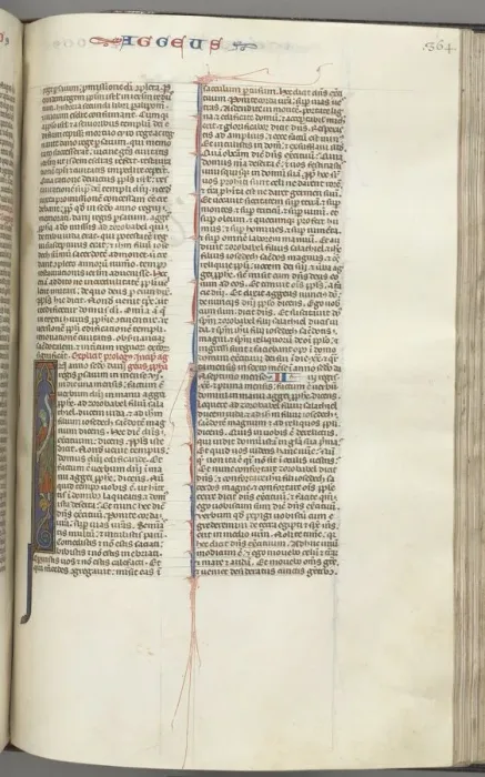 Framed Print : Fol. 364r, Haggai, historiated initial I, Haggai with a scroll standing on a hybrid, c Framed Print : Fol. 364r, Haggai, historiated initial I, Haggai with a scroll standing on a hybrid, c