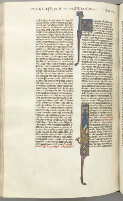 Framed Print : Fol. 425v, John, historiated initial I, John seated writing, c. 1275-1300. Creator: Unknown Framed Print : Fol. 425v, John, historiated initial I, John seated writing, c. 1275-1300. Creator: Unknown