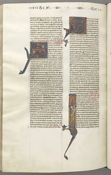 Fol. 481v, Jude, historiated initial I, Jude standing with a scroll, c. 1275-1300