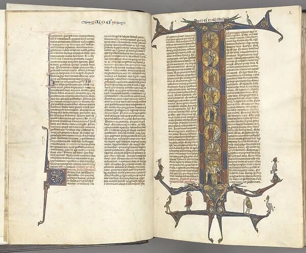 Fol. iii v, Foliated Initial, c. 1275-1300. Creator: Unknown