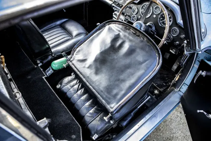Framed Print : Folded down drivers seat of a 1961 Aston Martin DB4 GT SWB lightweight. Creator: Unknown Framed Print : Folded down drivers seat of a 1961 Aston Martin DB4 GT SWB lightweight. Creator: Unknown