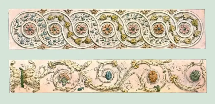 Framed Print : Foliage border designs, France, (1928). Creator: Unknown Framed Print : Foliage border designs, France, (1928). Creator: Unknown