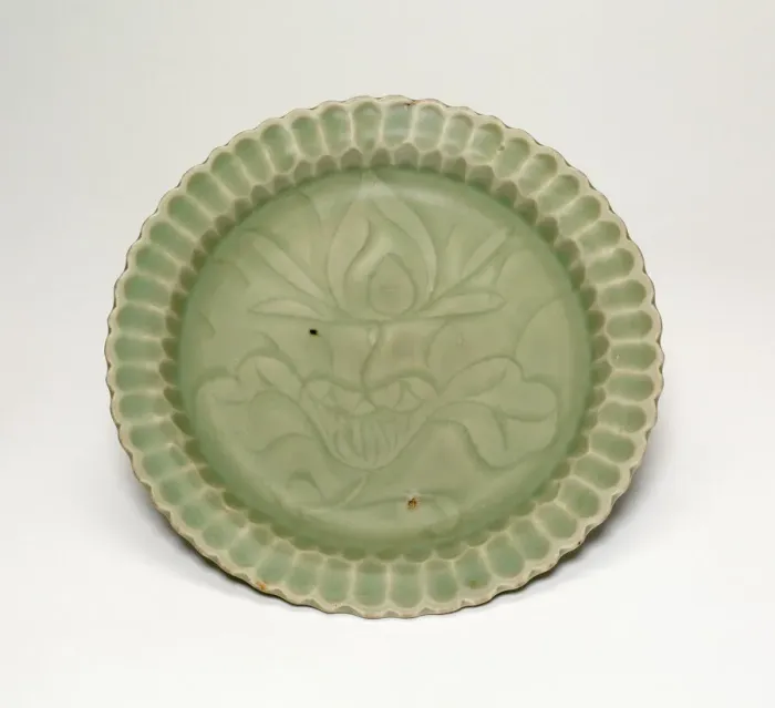 Framed Print : Foliate Dish with Lotus Flower, late Southern Song (1127-1279) / early Yuan dynasty, late 13th century Creator: Unknown Framed Print : Foliate Dish with Lotus Flower, late Southern Song (1127-1279) / early Yuan dynasty, late 13th century Creator: Unknown