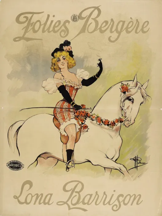 Framed Print : Folies Bergeres. Lona Barrison, c. 1895. Creator: Guillaume, Albert (1873-1942) Framed Print : Folies Bergeres. Lona Barrison, c. 1895. Creator: Guillaume, Albert (1873-1942)
