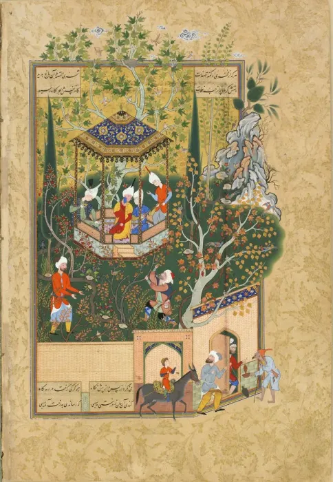 Framed Print : Folio from Haft Awrang (Seven Thrones), by Jami, 1550s Framed Print : Folio from Haft Awrang (Seven Thrones), by Jami, 1550s