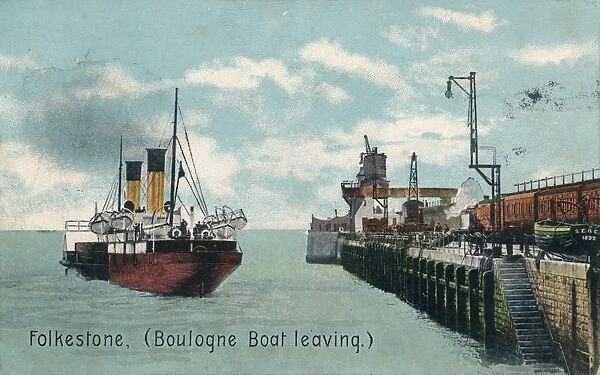 Folkestone (Boulogne Boat leaving), c1905