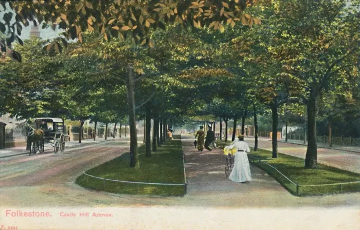 Framed Print : Folkestone. Castle Hill Avenue, late 19th-early 20th century Framed Print : Folkestone. Castle Hill Avenue, late 19th-early 20th century