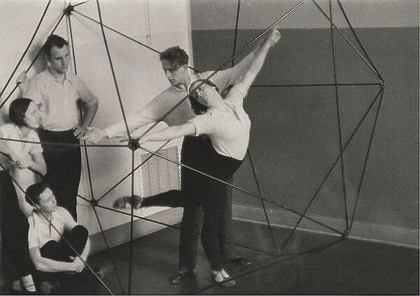 Folkwangschule Essen: Sigurd Leeder teaches a slant in space in Laban's icosahedron, 1930. Creator: Anonymous