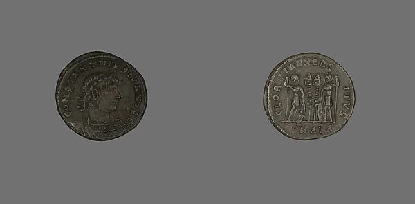 Follis (Coin) Portraying Emperor Constantine II as Caesar, 333-335. Creator: Unknown