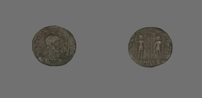 Framed Print : Follis (Coin) Portraying Emperor Constantine II as Caesar, 333-335. Creator: Unknown Framed Print : Follis (Coin) Portraying Emperor Constantine II as Caesar, 333-335. Creator: Unknown