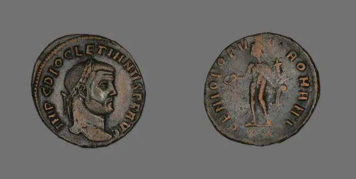 Framed Print : Follis (Coin) Portraying Emperor Diocletian, 284-305. Creator: Unknown Framed Print : Follis (Coin) Portraying Emperor Diocletian, 284-305. Creator: Unknown