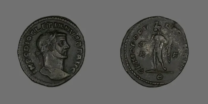 Framed Print : Follis (Coin) Portraying Emperor Diocletian, 298-299. Creator: Unknown Framed Print : Follis (Coin) Portraying Emperor Diocletian, 298-299. Creator: Unknown