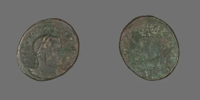Framed Print : Follis (Coin) Portraying Emperor Licinius, 314-315. Creator: Unknown