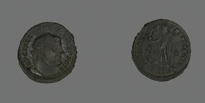 Framed Print : Follis (Coin) Portraying Emperor Licinius, 313. Creator: Unknown Framed Print : Follis (Coin) Portraying Emperor Licinius, 313. Creator: Unknown