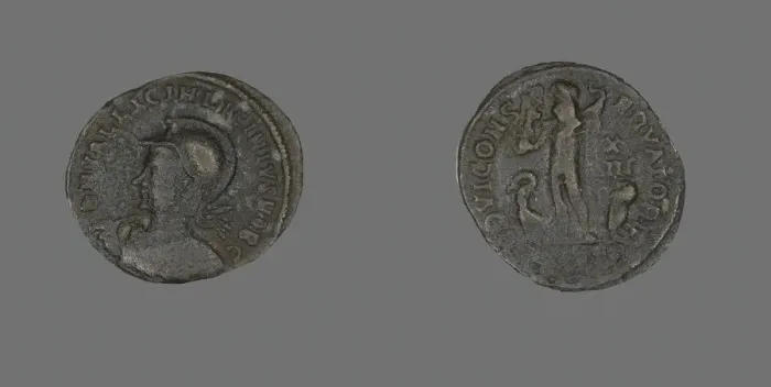 Framed Print : Follis (Coin) Portraying Emperor Licinius, 321-323. Creator: Unknown Framed Print : Follis (Coin) Portraying Emperor Licinius, 321-323. Creator: Unknown