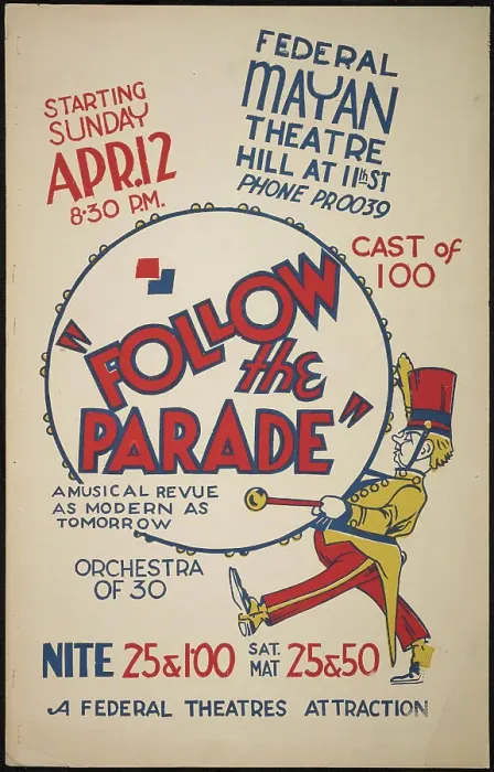 Framed Print : Follow the Parade, Los Angeles, 1936. Creator: Unknown Framed Print : Follow the Parade, Los Angeles, 1936. Creator: Unknown