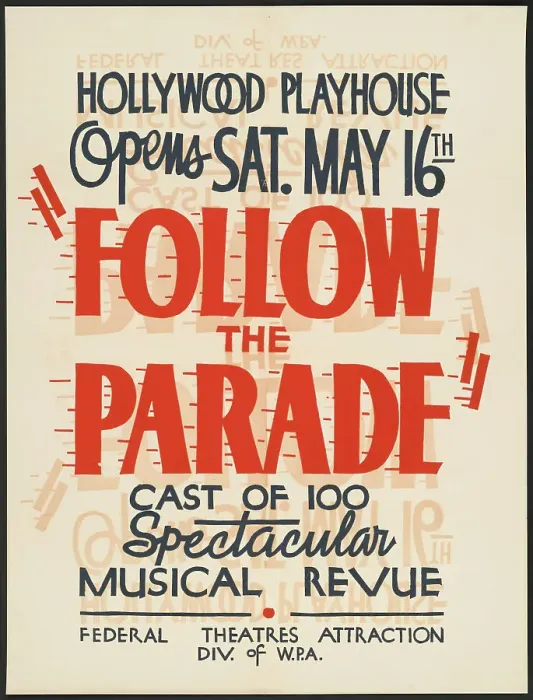 Framed Print : Follow the Parade, Los Angeles, 1936. Creator: Unknown Framed Print : Follow the Parade, Los Angeles, 1936. Creator: Unknown