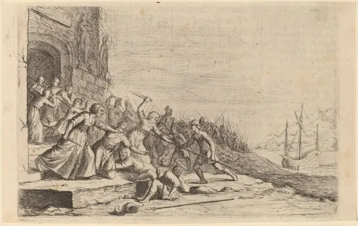 Framed Print : The Followers of Solon Defending the Temple of Venus, 1634. Creator: Willem Basse Framed Print : The Followers of Solon Defending the Temple of Venus, 1634. Creator: Willem Basse