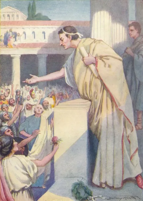 Framed Print : The following morning Cicero made another speech against Catiline, c1912 (1912). Artist: Ernest Dudley Heath Framed Print : The following morning Cicero made another speech against Catiline, c1912 (1912). Artist: Ernest Dudley Heath