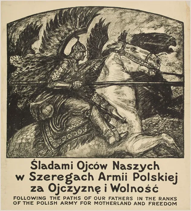 Framed Print : Following the paths of our fathers in the ranks of the Polish army for motherland and freedom, 1917. Creator: Benda, Wladyslaw Theodor (1873-1948) Framed Print : Following the paths of our fathers in the ranks of the Polish army for motherland and freedom, 1917. Creator: Benda, Wladyslaw Theodor (1873-1948)