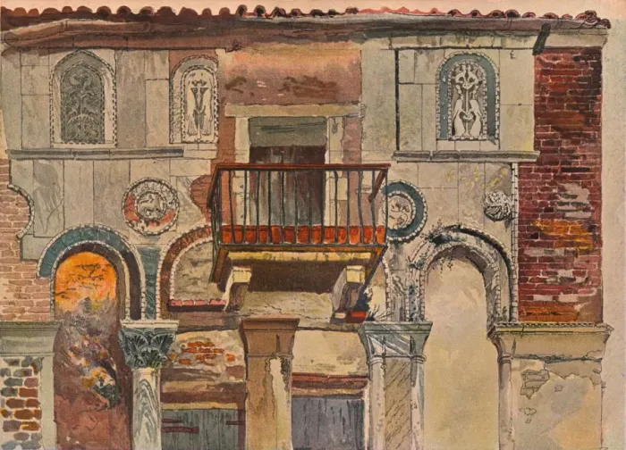 Framed Print : Fondaco De Turchi, Venice, c1853. Artist: John Ruskin Framed Print : Fondaco De Turchi, Venice, c1853. Artist: John Ruskin