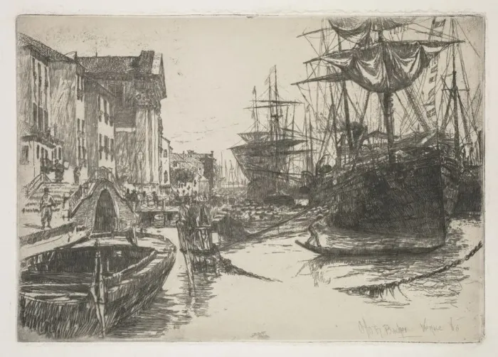 Framed Print : Fondamenta della Zattere, 1880. Creator: Otto H. Bacher (American, 1856-1909) Framed Print : Fondamenta della Zattere, 1880. Creator: Otto H. Bacher (American, 1856-1909)