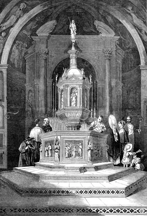 Framed Print : The Font in the Baptistery of Sienna Cathedral, 1860. Creator: Unknown Framed Print : The Font in the Baptistery of Sienna Cathedral, 1860. Creator: Unknown