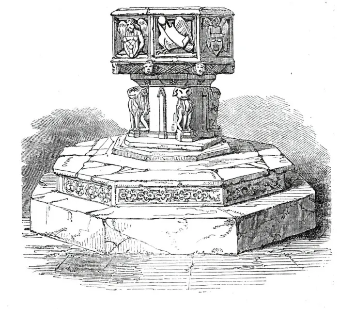 Framed Print : Font in Caistor Church, Norfolk, 1845. Creator: Unknown Framed Print : Font in Caistor Church, Norfolk, 1845. Creator: Unknown