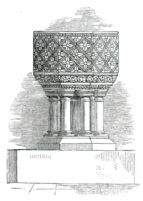 Framed Print : Font, St. Barnabas Church, Pimlico, 1850. Creator: Unknown Framed Print : Font, St. Barnabas Church, Pimlico, 1850. Creator: Unknown