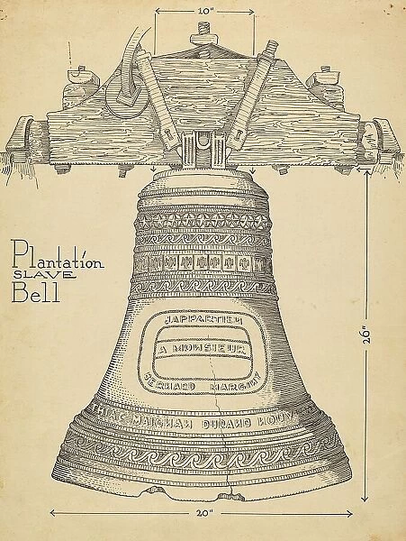 Fontainbleau Plantation Bell, c. 1936. Creator: Thomas Byrne