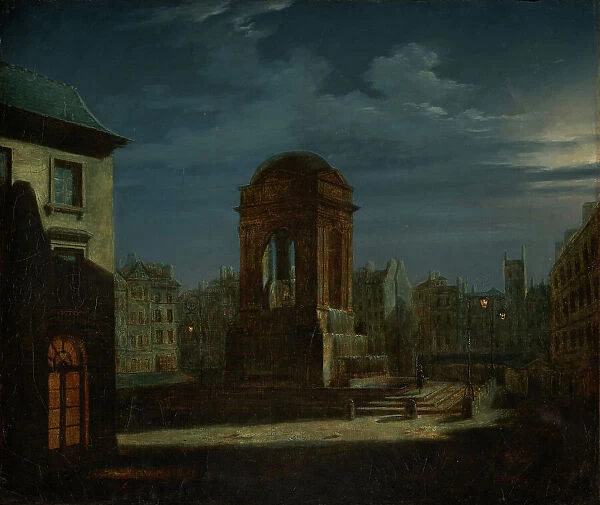 Fontaine des Innocents, at night, 1822. Creator: Unknown