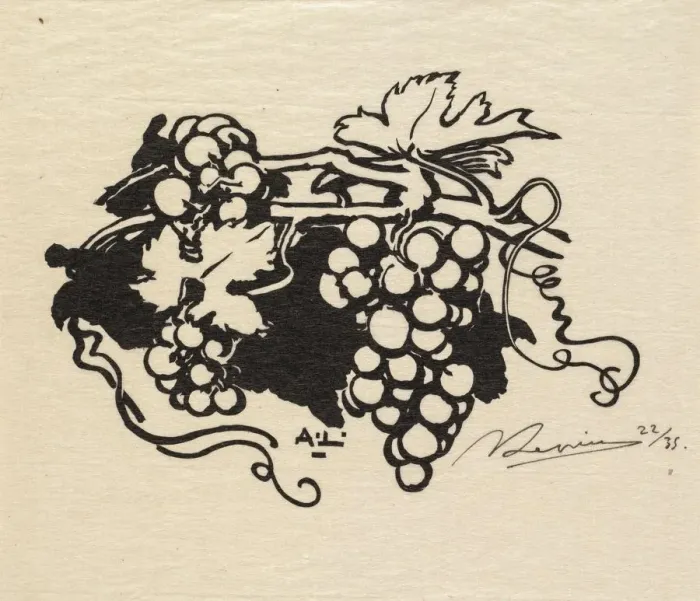 Framed Print : Fontainebleau Forest: Tailpiece, Grapes (La Foret de Fontainebleau: Cul-de-lampe), 1890 Framed Print : Fontainebleau Forest: Tailpiece, Grapes (La Foret de Fontainebleau: Cul-de-lampe), 1890