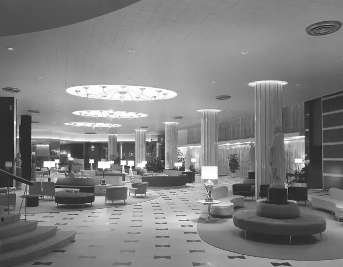 Framed Print : Fontainebleau Hotel, Miami Beach, Florida, 1955. Creator: Gottscho-Schleisner, Inc Framed Print : Fontainebleau Hotel, Miami Beach, Florida, 1955. Creator: Gottscho-Schleisner, Inc