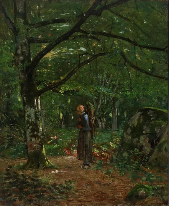 Framed Print : In Fontainebleau Woods (Fontainebleau Forest), 1873. Creator: John Washington Love Framed Print : In Fontainebleau Woods (Fontainebleau Forest), 1873. Creator: John Washington Love