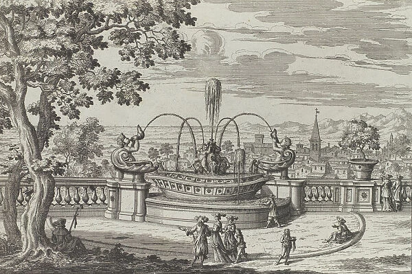 Fontana di Belvedere aFrascati... 1691 or after. Creator: Giovanni Battista Falda