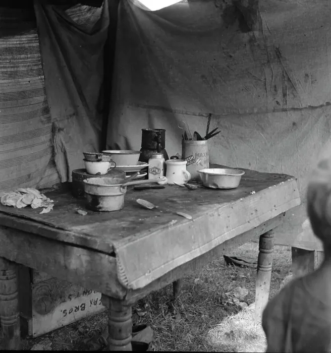 Framed Print : Food supply of migrant family, American River camp near Sacramento, California, 1936. Creator: Dorothea Lange Framed Print : Food supply of migrant family, American River camp near Sacramento, California, 1936. Creator: Dorothea Lange