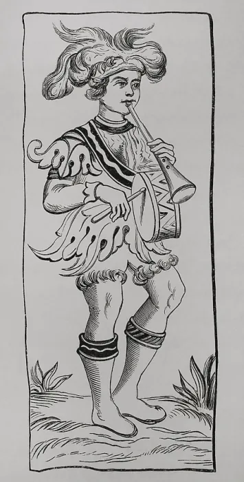 Framed Print : The Fool, Tarot Deck, 15th century, (1877). Creator: Unknown Framed Print : The Fool, Tarot Deck, 15th century, (1877). Creator: Unknown