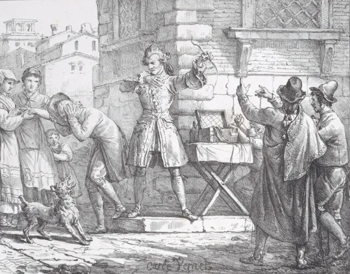 Framed Print : The Fool Who Sells Wisdom, ca. 1818. Creator: Godefroy Engelmann