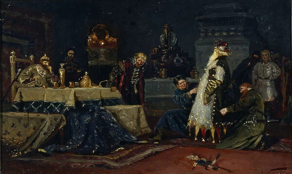 Fools coat. Boyar Druzhina Andreyevich Morozov before Ivan the Terrible, 1885. Artist: Nesterov, Mikhail Vasilyevich (1862-1942)